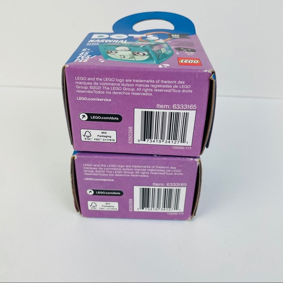 LEGO Bag Tag Narwhal DOTS (41928) Lot Of Two 85 Pieces Each - Picture 4 of 5